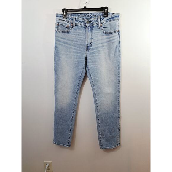 American Eagle Jeans Light Wash 33X32 Men's Slim Straight Airflex + - Picture 1 of 5